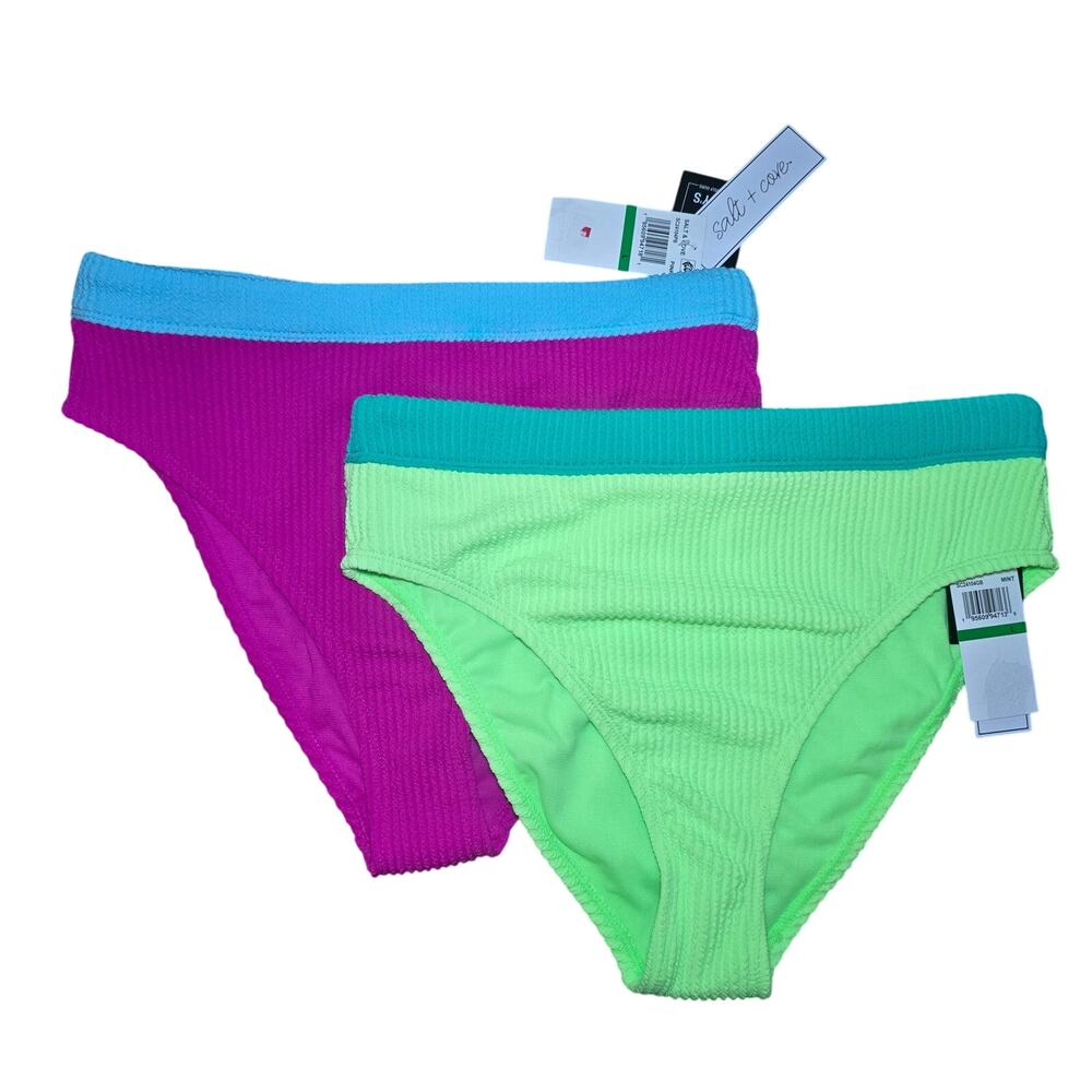 NWT‎ Salt + Cove Juniors High Waisted Bikini Bottom Bundle